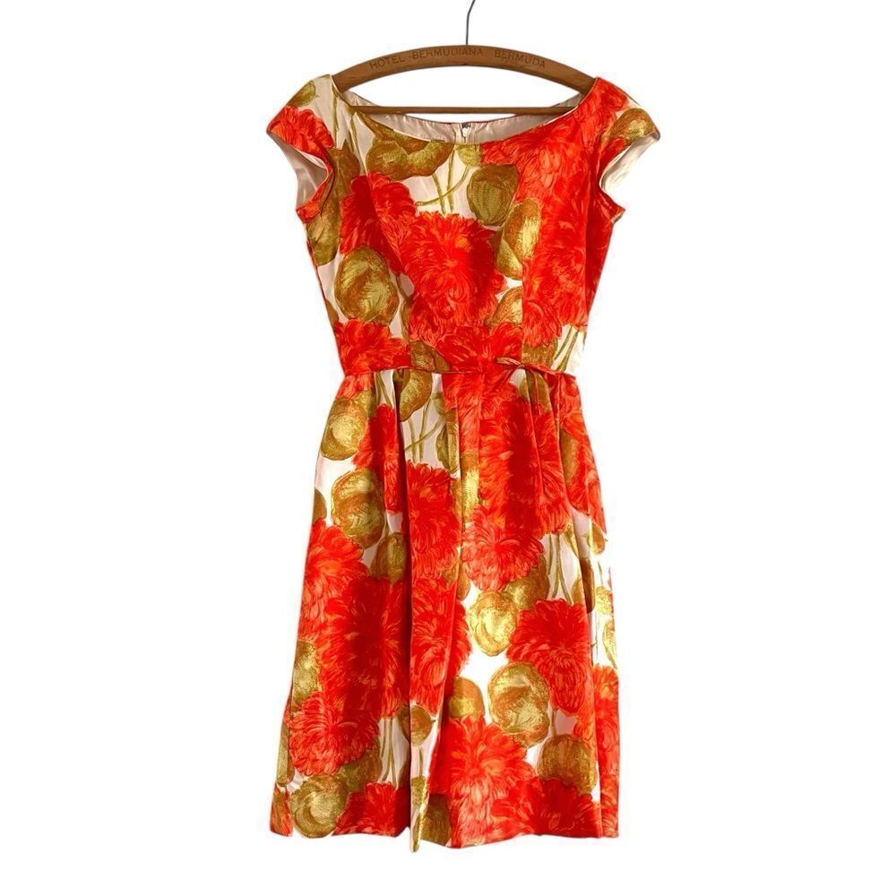 Vintage 1960’s Silk Floral Fit & Flare Mini Dress